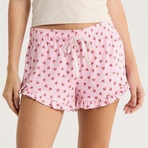 PJ Salvage Crazy for the Holidays Ditsy Floral Print Shorts Size Large NWT